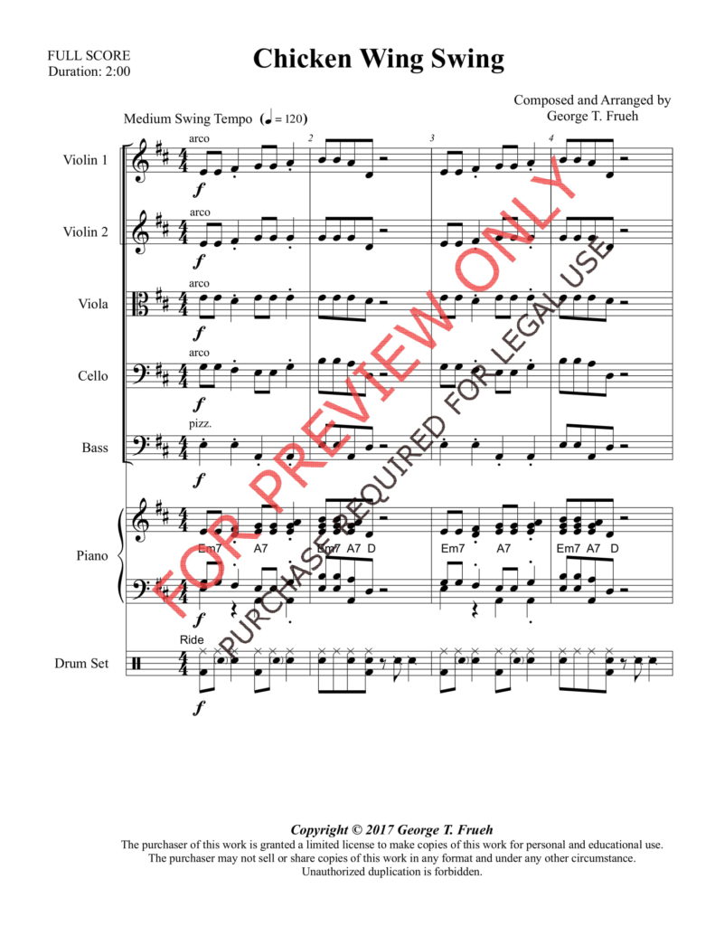 Chicken Wing Swing – Easy String Arrangements